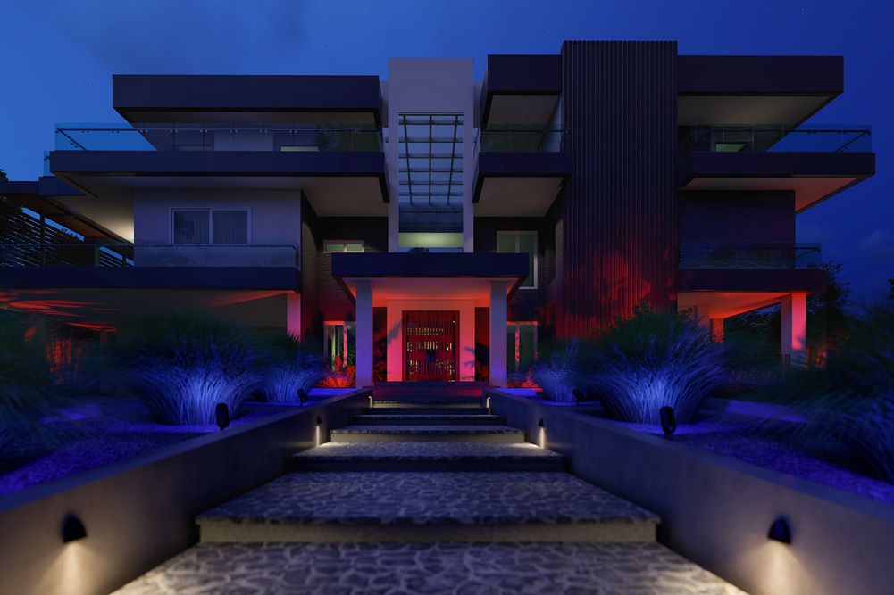 Ketra kitchen with tri-colored lighting